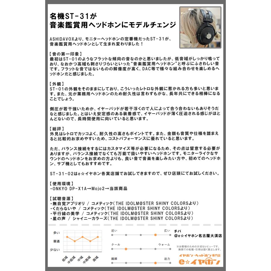 モニターヘッドホン ASHIDAVOX ST-31-02 アシダボックス アシダ モニターヘッドホン ASHIDAVOX ST-31-02 アシダボックス アシダ