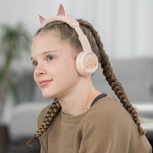 (お取り寄せ) Onanoff オナノフ BuddyPhones PlayEars+ CAT with BEAM MIC 子供向けヘッドホン 音量制限 ワイヤレスヘッドホン (送料無料)の画像