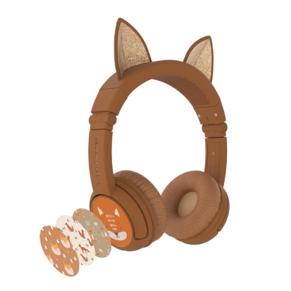 Onanoff オナノフ BuddyPhones PlayEars+ FOX with BEAM MIC 子供向けヘッドホン 音量制限 ワイヤレスヘッドホン (送料無料)の画像
