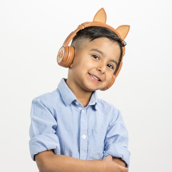 Onanoff オナノフ BuddyPhones PlayEars+ FOX with BEAM MIC 子供向けヘッドホン 音量制限 ワイヤレスヘッドホン (送料無料)の画像