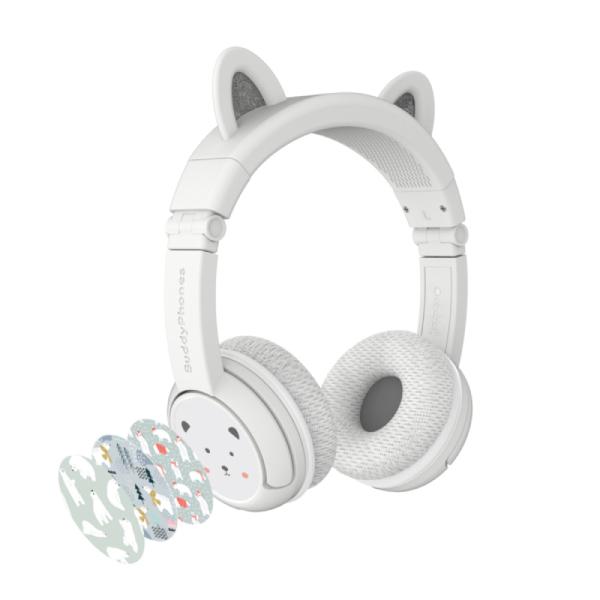 (お取り寄せ) Onanoff オナノフ BuddyPhones PlayEars+ BEAR with BEAM MIC 子供向けヘッドホン 音量制限 ワイヤレスヘッドホン (送料無料)の画像