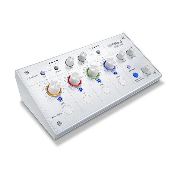 (お取り寄せ)Roland BRIDGE CAST アイスホワイト ゲーム配信 音量調節 EQ ボイスエフェクト ローランド マイク接続 ミキサー (送料無料)の画像