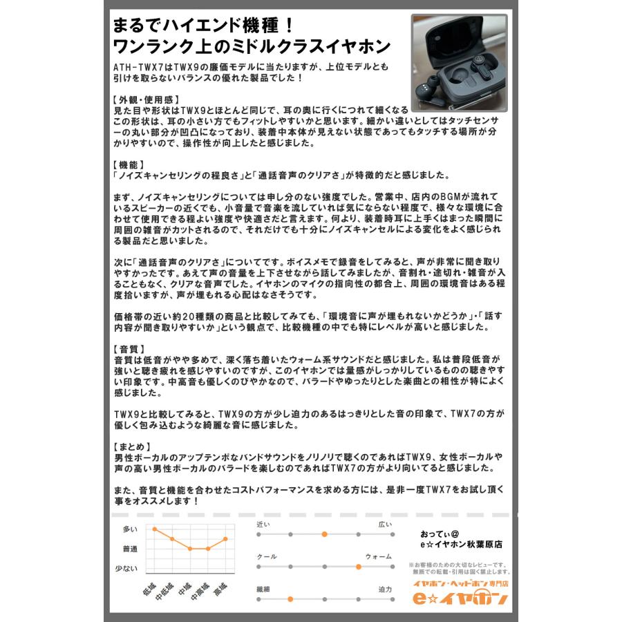 オーディオテクニカ（audio-technica） audio-technica ATH-TWX7 GY