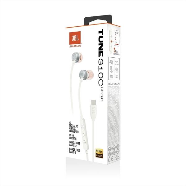 JBL TUNE310C ホワイト (JBLT310CWHT) ジェービーエル 有線イヤホン カナル型 Type-C USB-C iPhone15 Android｜e-earphone｜09