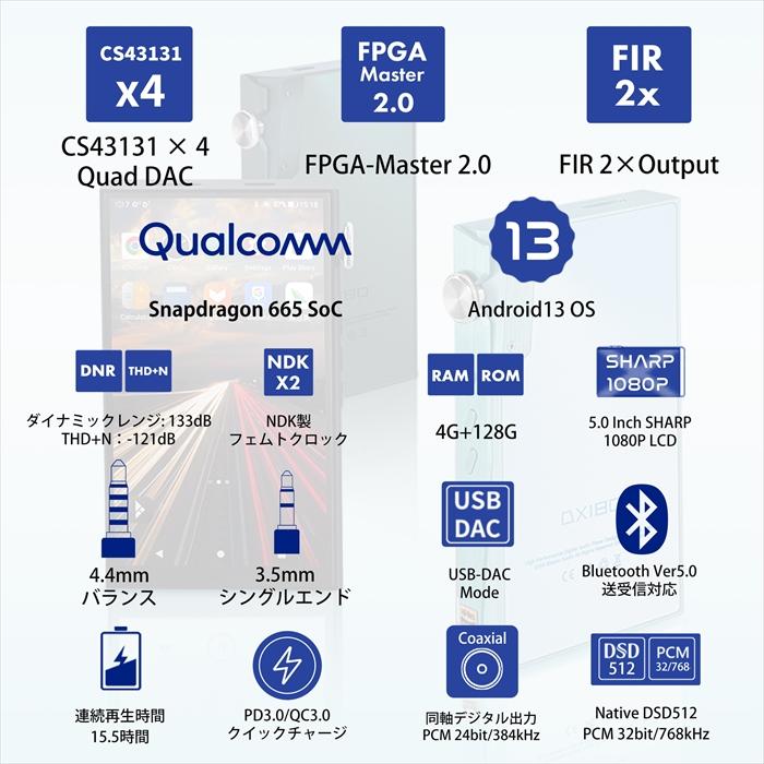 iBasso Audio DX180 Blue 音楽プレーヤー ポータブル オーディオ iBasso Audio DX180 Blue 音楽プレーヤー ポータブル オーディオ