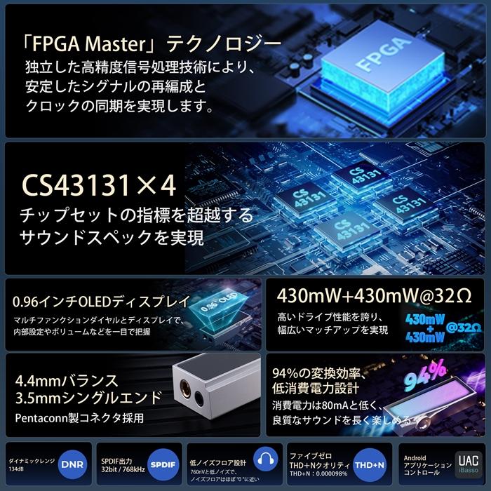 iBasso Audio DC07PRO Black ヘッドホンアンプ DAC アンプ USB Type-C Lightning Android 高音質 アイバッソオーディオの画像