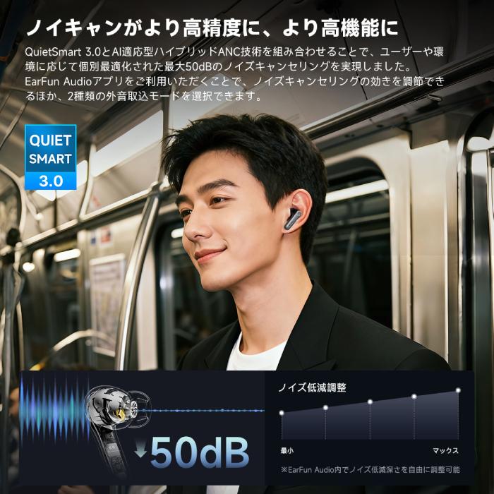 EarFun（イヤーファン） EarFun Air Pro 4+ Black 完全ワイヤレス