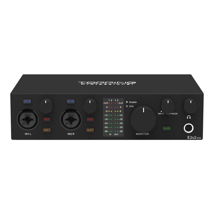 TOPPING Professional E2x2OTG 2in 2out Interface Black オーディオ