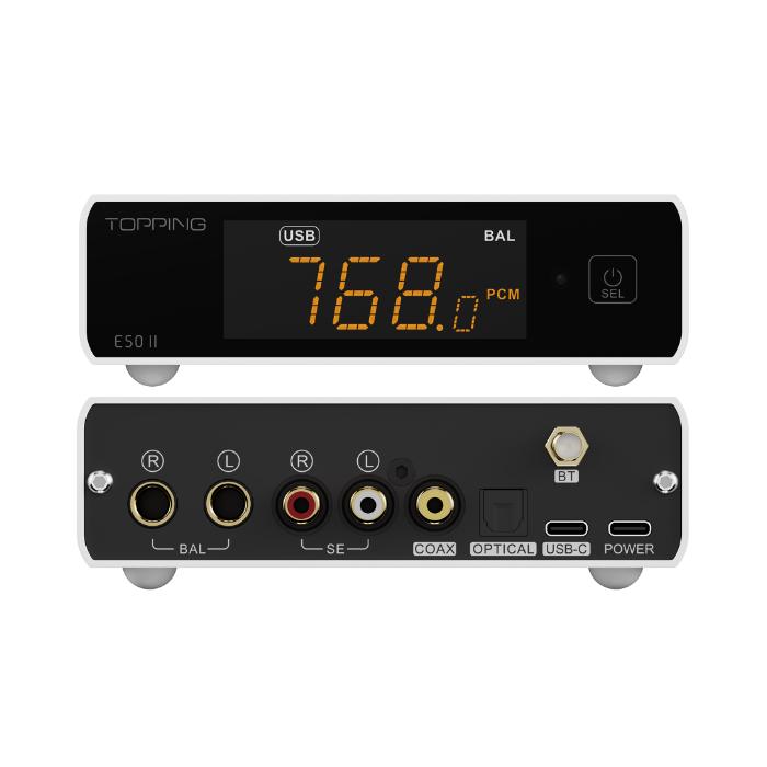 TOPPING E50II WH 据え置きDACアンプ ヘッドホンアンプ DAC搭載 6.3mm バランス接続 Bluetooth対応  LDAC aptX Adaptive 高音質 トッピングの画像