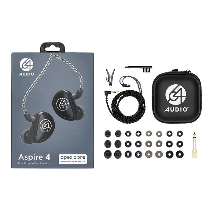 (お取り寄せ) 64 AUDIO Aspire 4 有線イヤホン 4ドライバー カナル型 耳かけ型 リケーブル対応 モニターイヤホン シックスティーフォーオーディオ (64A-7365)の画像