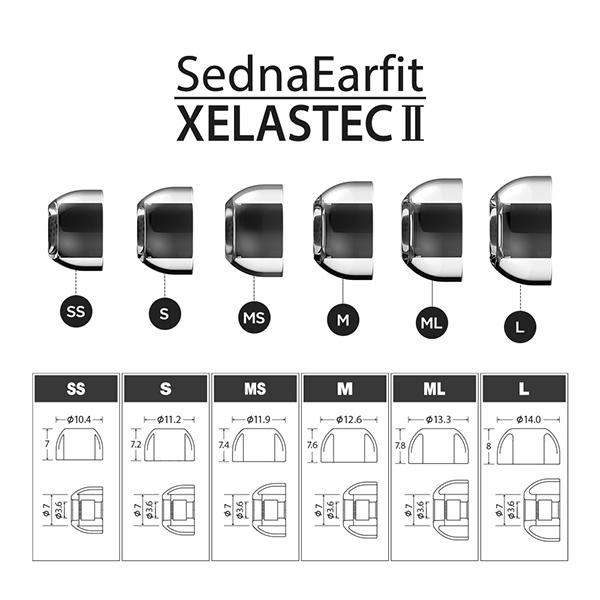 AZLA　SednaEarfit XELASTEC II Standard イヤーピース MSサイズ2ペア イヤーチップ イヤピ イヤホンのゴム(AZL-XELASTECII-ST-MS)｜e-earphone｜05