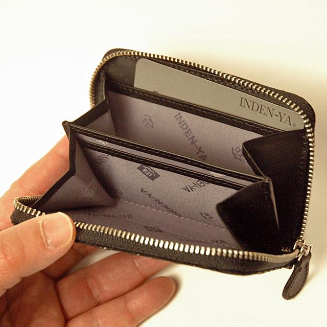 印傳屋（INDEN-YA） 印伝 小銭入れ コインケース ラウンド 財布 鹿革