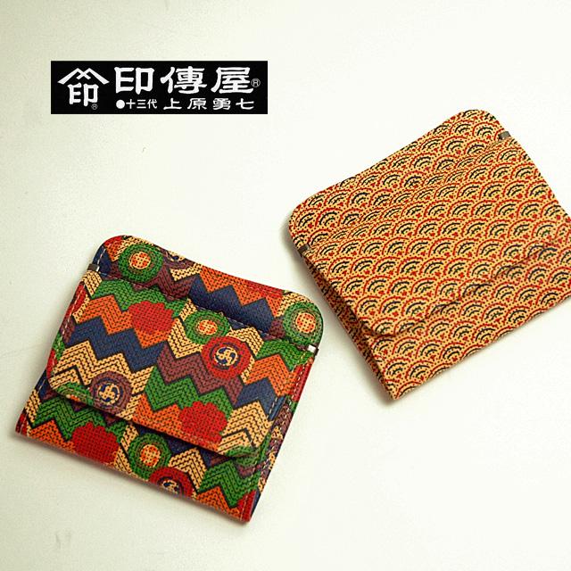 印傳屋（INDEN-YA） 小銭入れ 財布 更紗 印伝 鹿皮 漆塗り 手作り 印伝