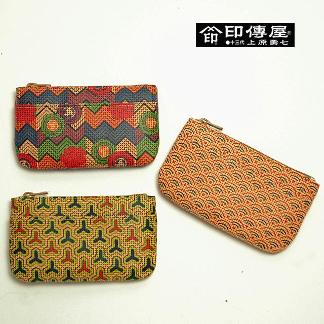 印傳屋（INDEN-YA） 小銭入れ 財布 財布 更紗 印伝 鹿皮 漆塗り 手作り