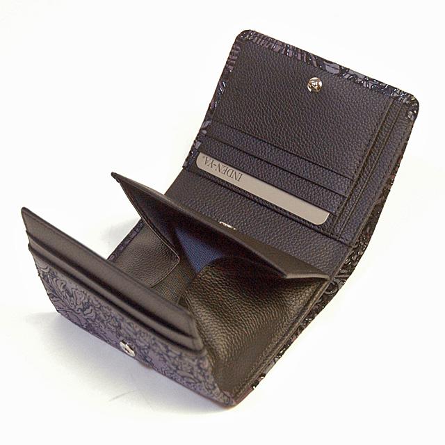 印傳屋（INDEN-YA） 印伝二つ折り財布 ボックス小銭入れつき 印伝屋