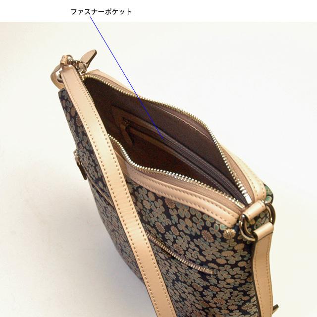 印傳屋（INDEN-YA） 印伝 白詰草 ショルダーバッグ 小物 多色刷り 更紗