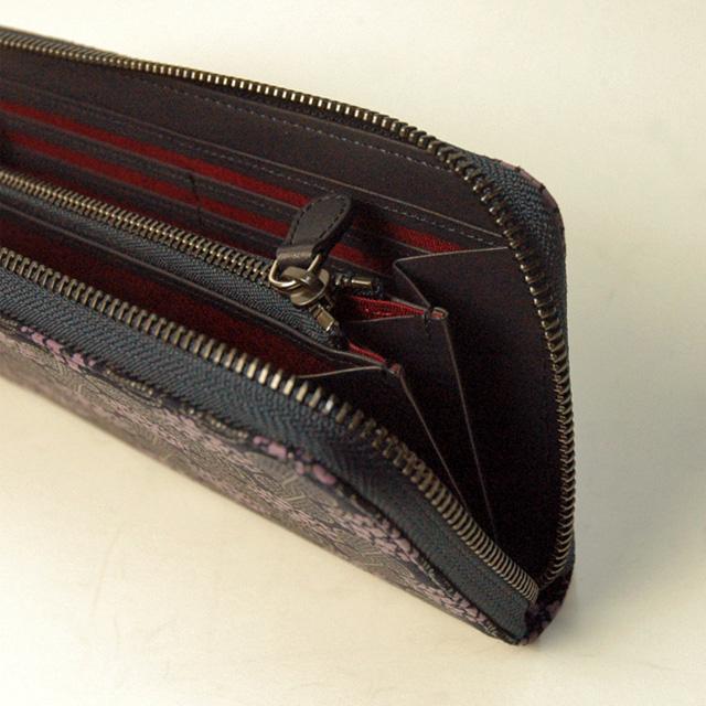 印傳屋（INDEN-YA） 印伝財布長財布 束入れ 財布 ラウンド長財布