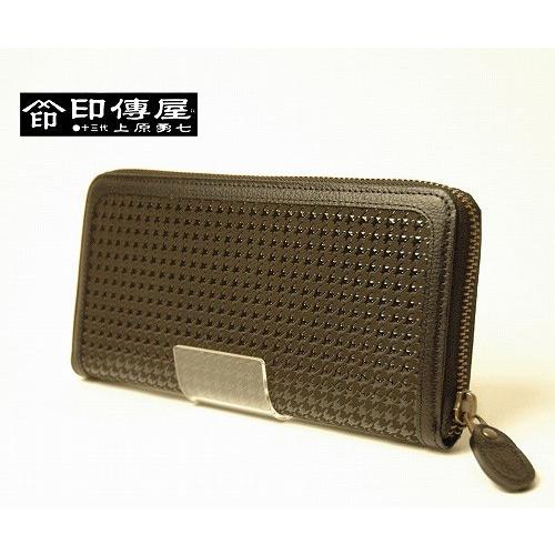 印傳屋（INDEN-YA） 印伝長財布 正規取扱店 鹿革 漆塗 手作り メンズ