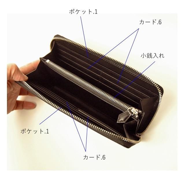 印伝 長財布 いにしえ メンズ ラウンド  束入れ 財布 印傳屋 メンズファッションの画像