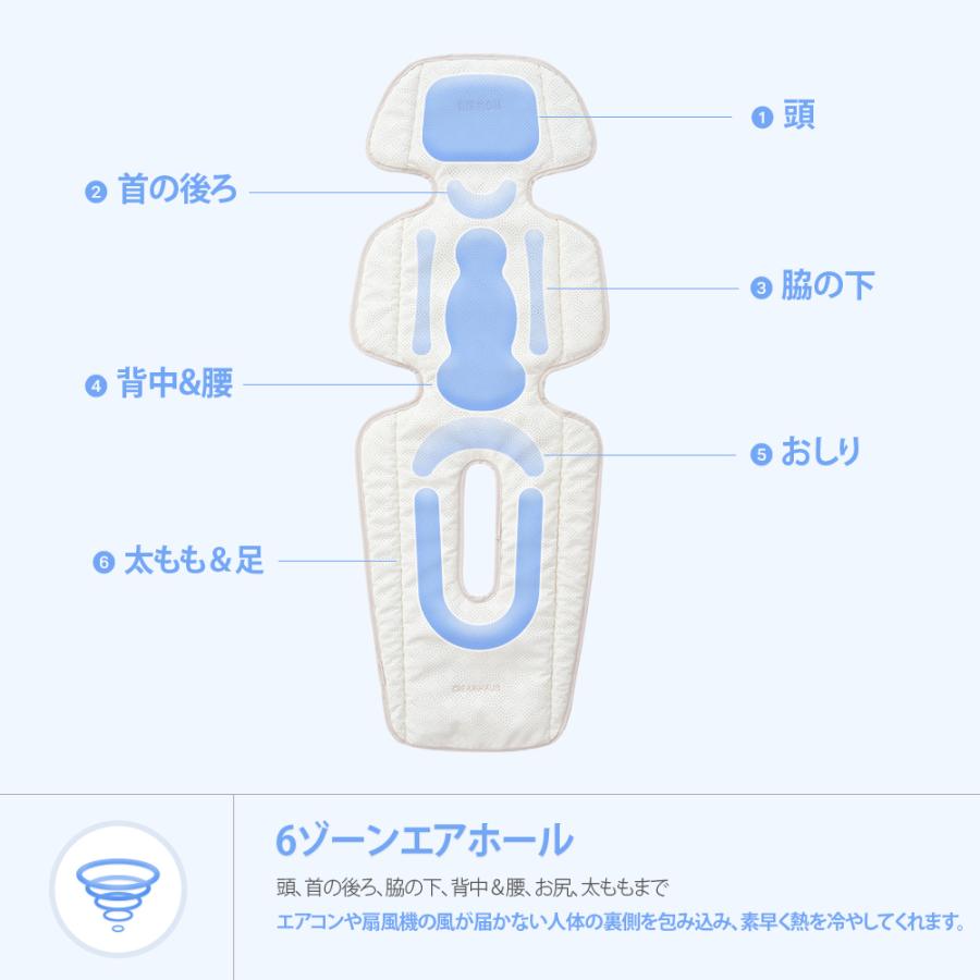 【エアモンエア Air】クールシートマットエア ベビーカーマット チャイルドマット 送風 冷却 出産祝い 接触冷感 旅行_14