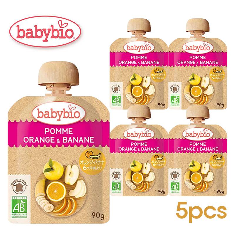 babybio ベビービオ 有機ベビースムージー90g 【オレンジ・バナナ 5個