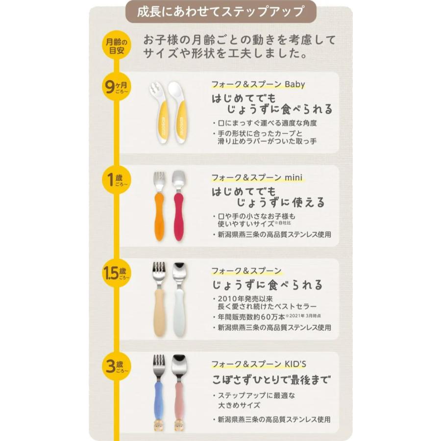 EDISONmama エジソンママ 【日本製】 フォーク&スプーン 専用ケース付