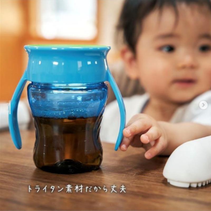 Wow cup Baby トライタン ワオカップベビー【ブルー】透明 マグカップ 水筒 持ち運び フタをしたまま飲める 不思議なカップ エジソンママ ベビー食器 ベビーマグ｜e-edison2｜15