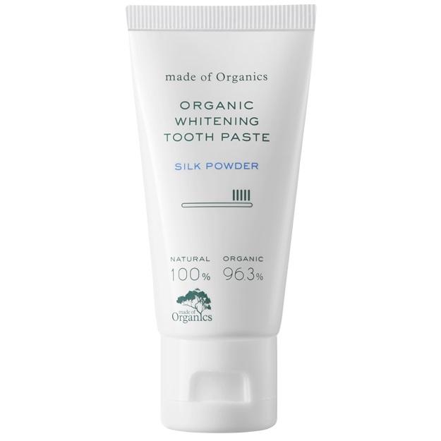 ホワイトニングトゥースペースト　100g　シルクパウダー　たかくら新産業　メイドオブオーガニクス　ナチュラル歯みがき　ホワイトニング　オーラルケア　歯科 | made of Organics