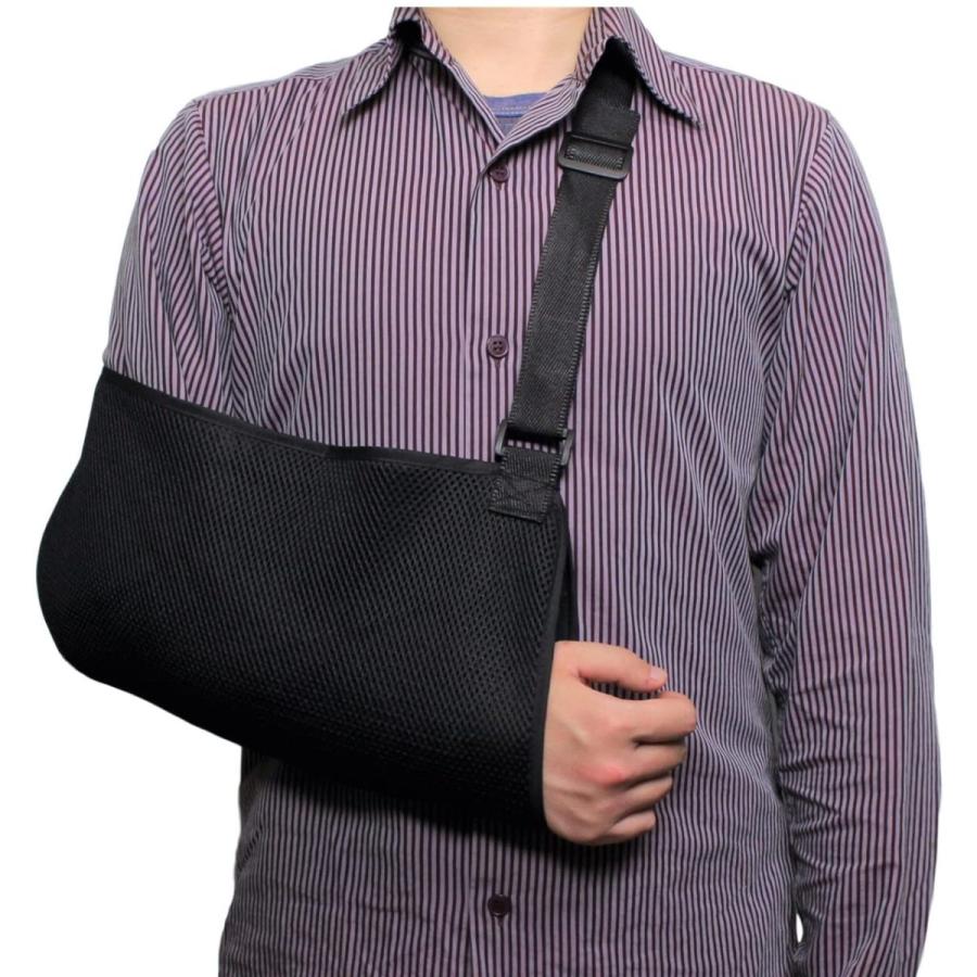 腕つりサポーター 腕の骨折・脱臼時のギブス固定 メッシュ繊維 通気性良好 アームホルダー フリーサイズ ブラック |  | 01