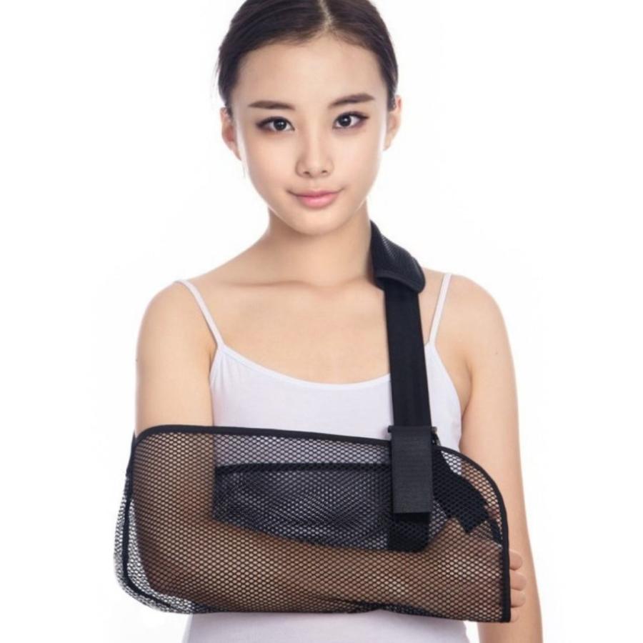 腕つり アームホルダー アームスリング メッシュ サポーター 三角巾 アームリーダー ギブス固定 ギブス カバー フリーサイズ 左右兼用 | 