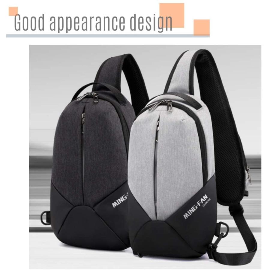 ワンショルダー バッグ メンズ クロス ボディーバッグ スマホ取り出し ポケット 斜め掛けバッグ 軽量 防水 （ブラック） |  | 01