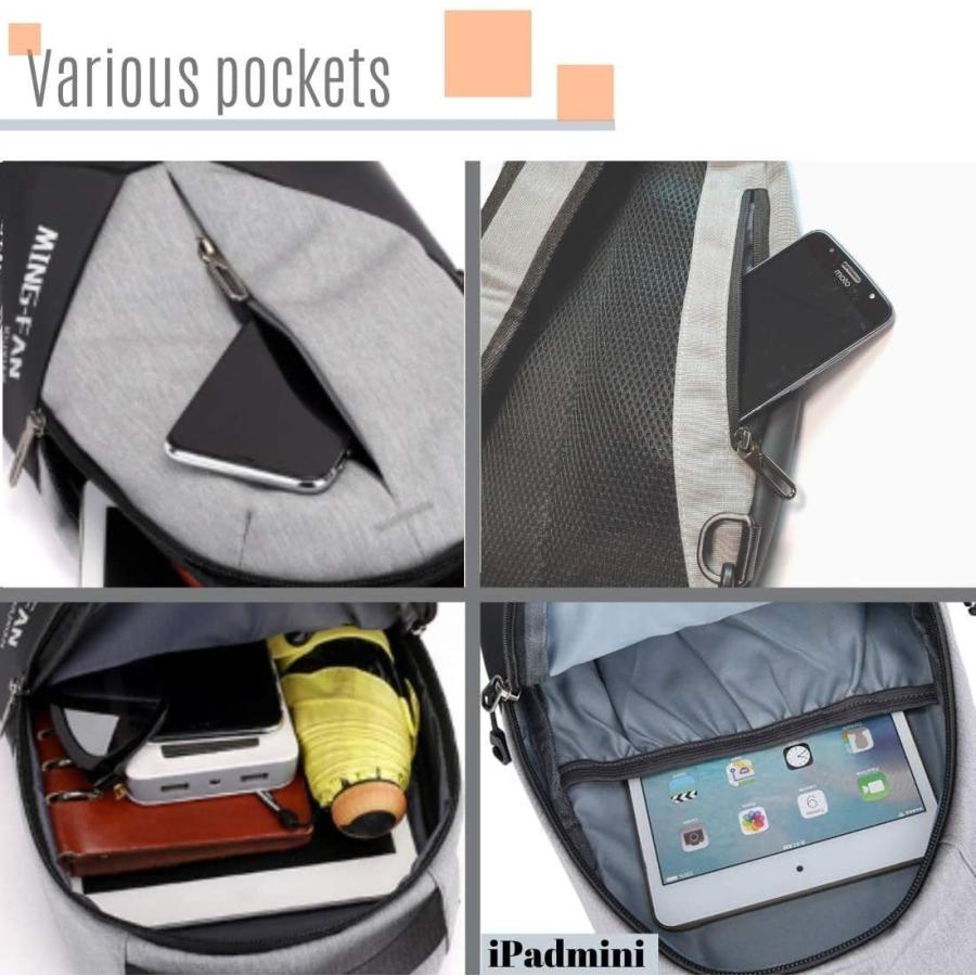 ワンショルダー バッグ メンズ クロス ボディーバッグ スマホ取り出し ポケット 斜め掛けバッグ 軽量 防水 （ブラック） |  | 05