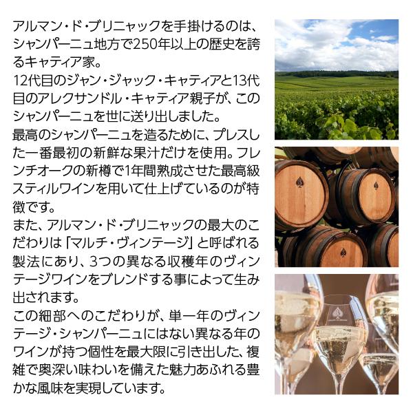 シャンパン フランス シャンパーニュ アルマン ド ブリニャック ブラン ド ブラン 正規 箱付 750ml 6本まで1梱包_2