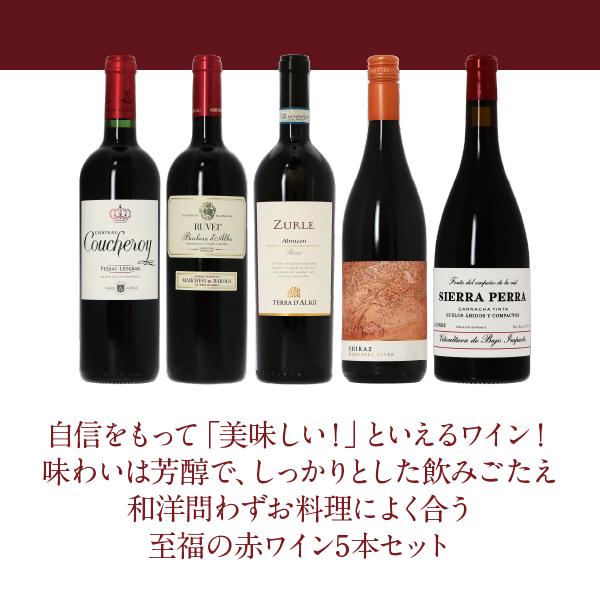 500円OFFクーポン 【9】赤ワインセット 至福の赤ワイン 赤ワイン 5本