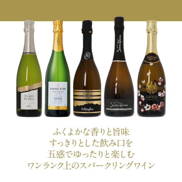 高級ワイン5本セット 400円OFFクーポン 【22】こだわりの辛口ワンランク上の美味しい泡5本