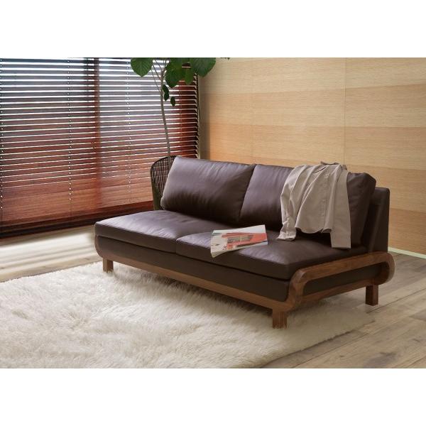 ソファ 2人掛け オルソ 幅180cm 本革 顔料仕上げ 天然木