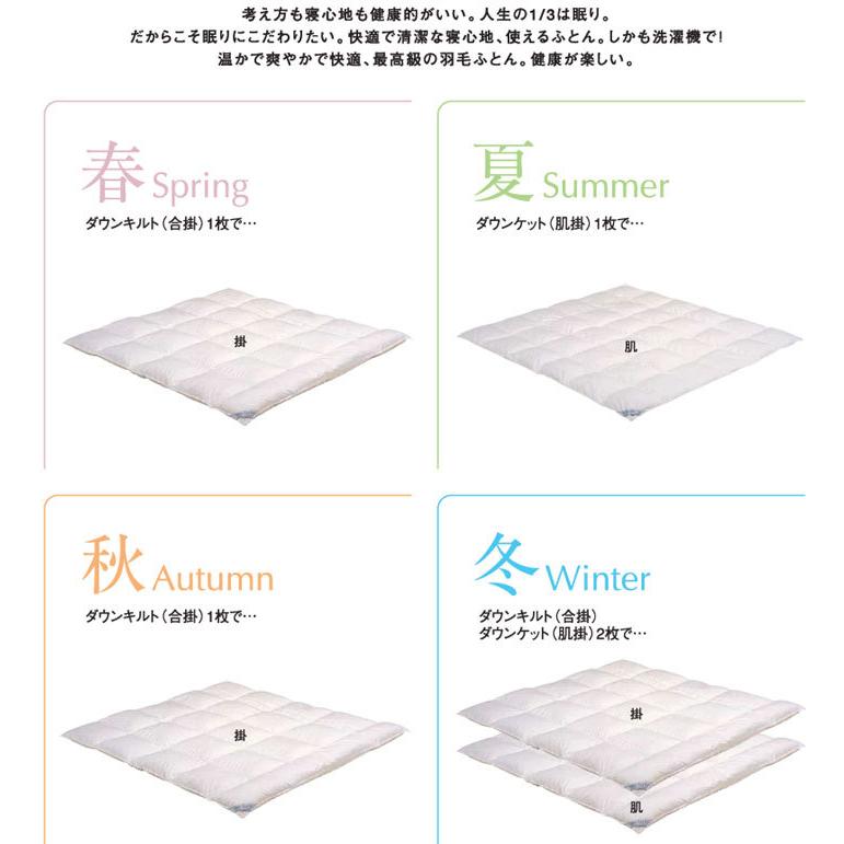 日本ベッド ロイヤルデュアルフォーター93羽毛布団 オールシーズン 羽毛ふとん 羽毛布団 ダブル ダウンキルト | 日本ベッド | 03