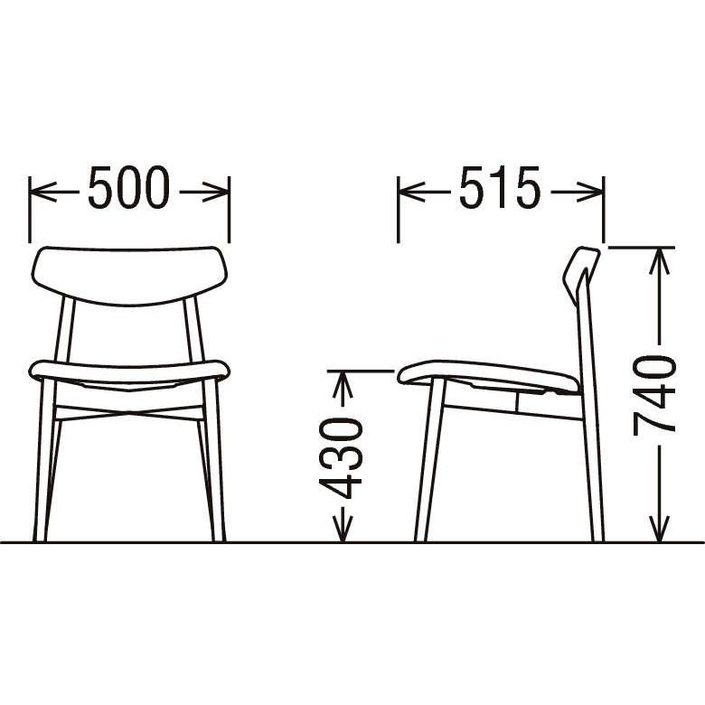 カリモク CD4015 DD6350 食堂椅子 ダイニングチェア ダイニング5点セット 合成皮革張り シンプルモダン スタッキング 日本製家具 正規取扱店｜e-flat｜04