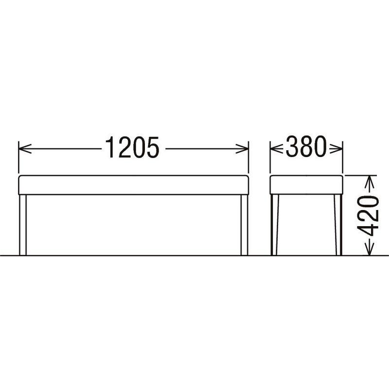 カリモク CU0337 CU0837 食堂椅子 食卓椅子 ダイニングチェア ベンチ 2人掛椅子 120cm 布張り カバーリング 選べるカラー 日本製家具 正規取扱店 木製 単品 | カリモク家具 | 01