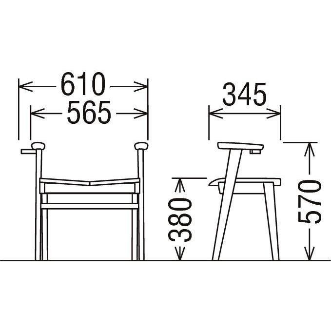 カリモク CU1107 CU1157 スツール（ロータイプ） 臨時椅子 玄関椅子 1人肘掛け木製椅子 ブーツや和服や小さいお子様の靴履き 日本製家具 | カリモク家具 | 01