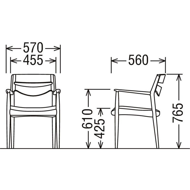 カリモク CU7110 CU7160 食堂椅子 食卓椅子 ダイニングチェア 肘掛椅子 合成皮革張り 肘付椅子 選べるカラー 日本製家具 正規取扱店 木製 単品 バラ売り | カリモク家具 | 01