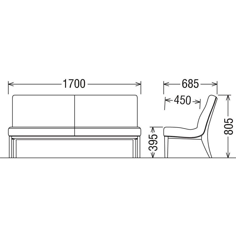カリモク CT8013 CT8063 食堂椅子 3人掛け椅子 ダイニング椅子 ベンチシート ダイニングチェア 合成皮革張り 選べるカラー 日本製家具 正規取扱店 木製 単品 | カリモク家具 | 01