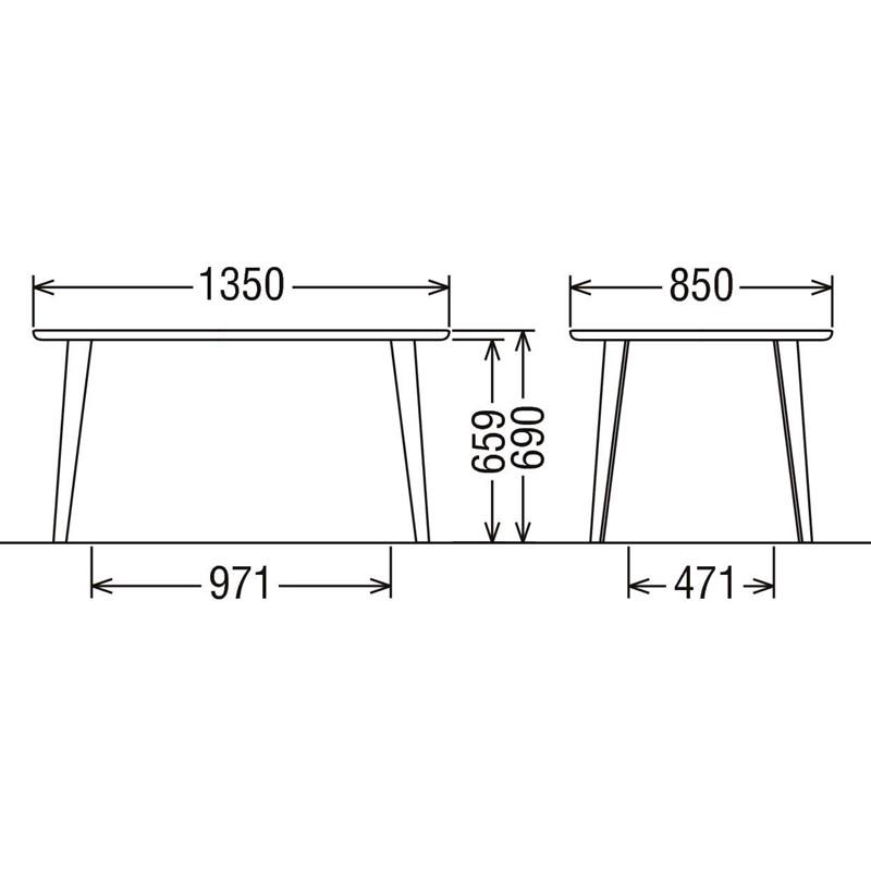 カリモク DF4724 135ｃｍダイニングテーブル 食卓テーブル オーガニックライン 4本脚 楕円型 食事机 テーブルのみ ブナ材 日本製家具｜e-flat｜03
