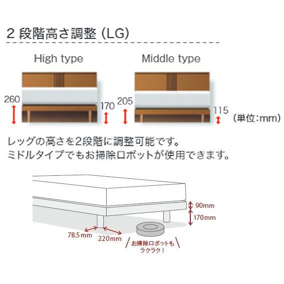 フランスベッド DL-C103 セミダブル レッグタイプ 脚付き ステーション