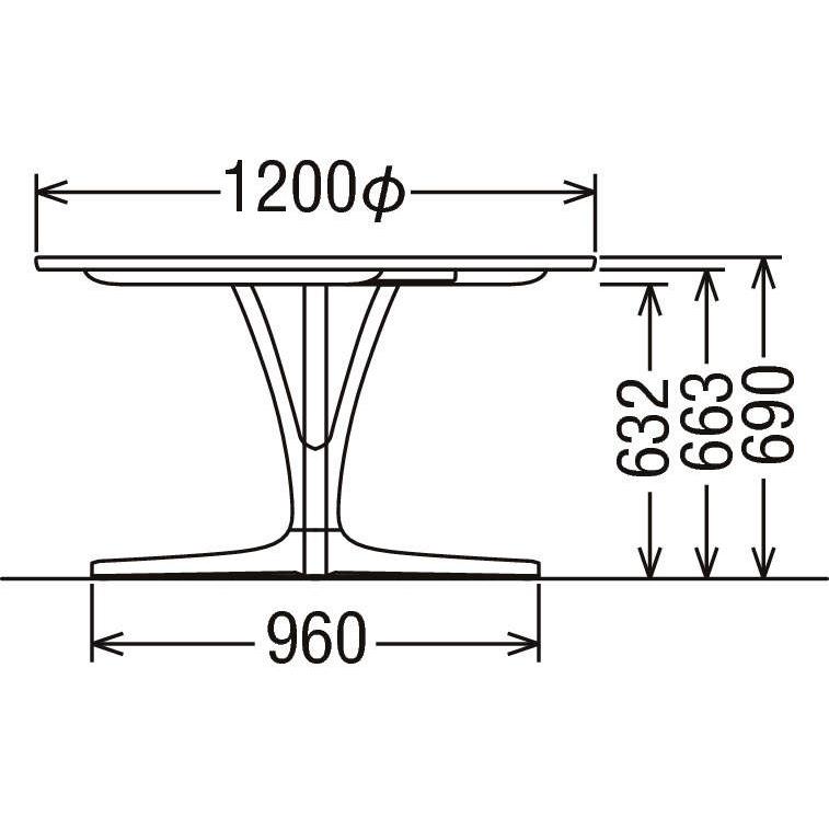 はな　ダイニングテーブル カリモク円型 幅120cm e-flat_du4401me