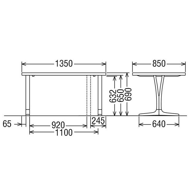 カリモク Du4810 135ｃｍダイニングテーブル 食卓テーブル 配膳台 食事机 シンプル スタンダードタイプ 2本脚 テーブルのみ 楢木材 オーク材 ナラ 日本製家具 Du4810 創業100年愛知県の家具屋e Flat 通販 Yahoo ショッピング