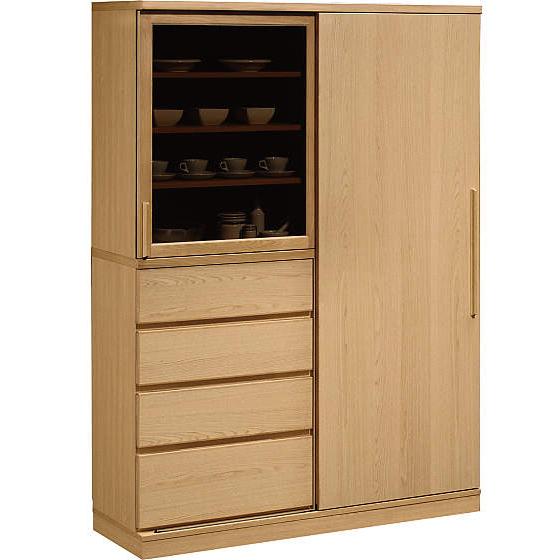 カリモク EU4650 EU4670 食器棚 135サイズ キッチンボード ダイニングボード ナチュラル ブラウン カップボード 皿収納 設置 日本製家具 | カリモク家具 | 03