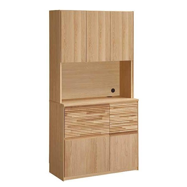 カリモク EW3505 食器棚 家電収納棚 100サイズ オープンキッチンボード ダイニングボード ナチュラル ブラウン カップケース 皿収納 日本製家具 | カリモク家具 | 01