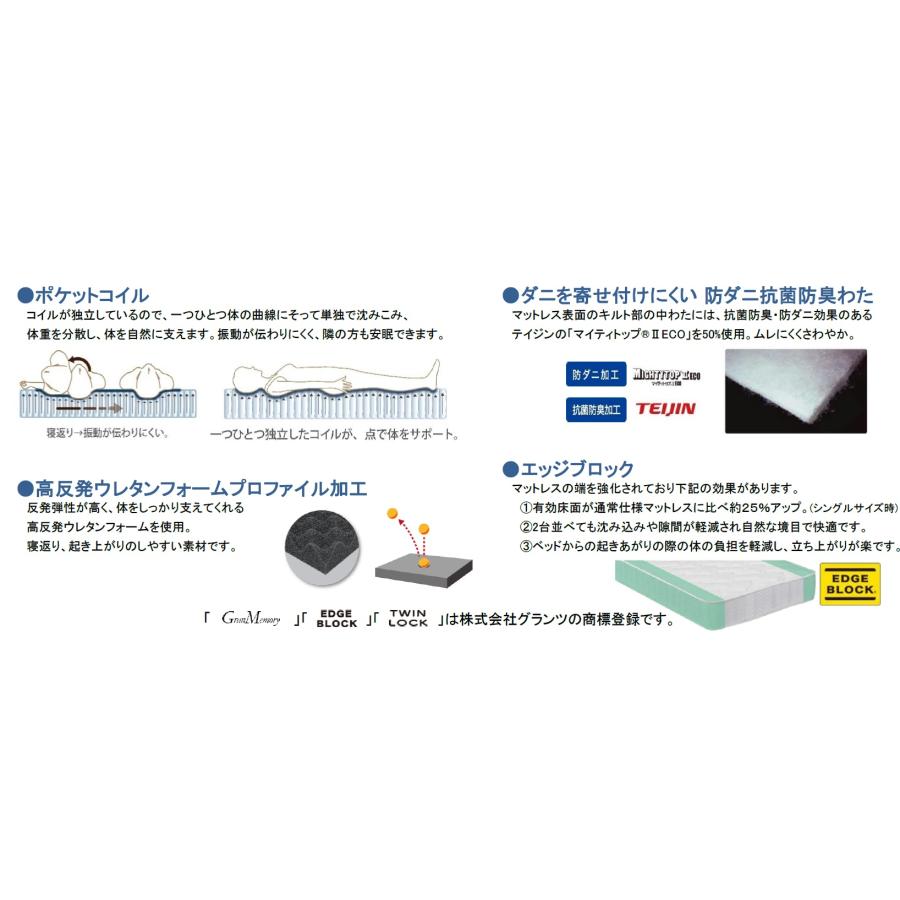 グランツ グランメモリー ファスト 【SDサイズ】 【セミダブル】 マットレス ミディアムハード系 高反発ウレタン 国産/日本製寝具 Granmemory Fast_3