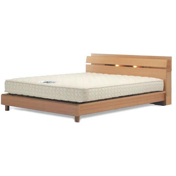 フランスベッド ネクストランディ904C クイーン レッグタイプ 脚付き ステーション キャビネット 小棚 照明付き 木製 日本製 マットレス付き 家具、インテリア ベッド、マットレス